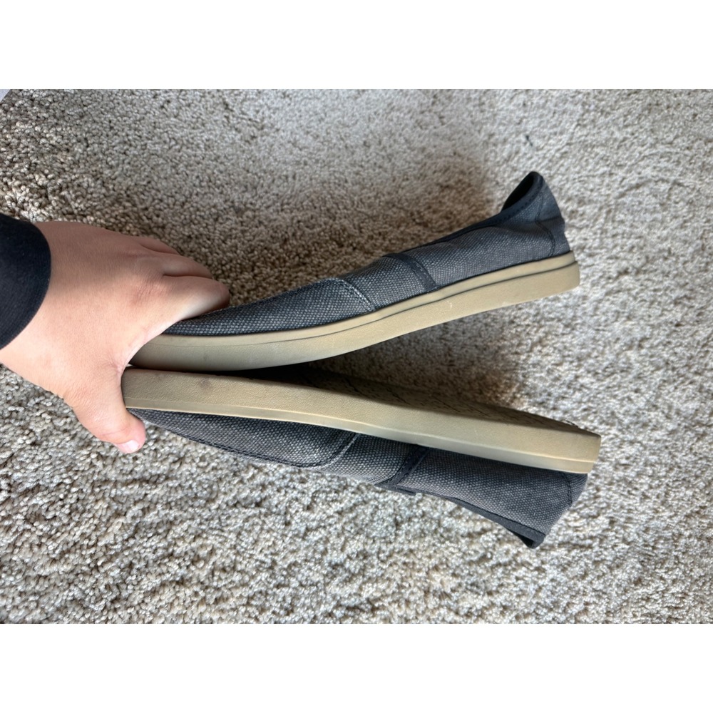 Sanuk Vagabond Mens Charcoal Grey Canvas Slip On Sidewalk Surfer Shoes Size 14 - Picture 5 of 8